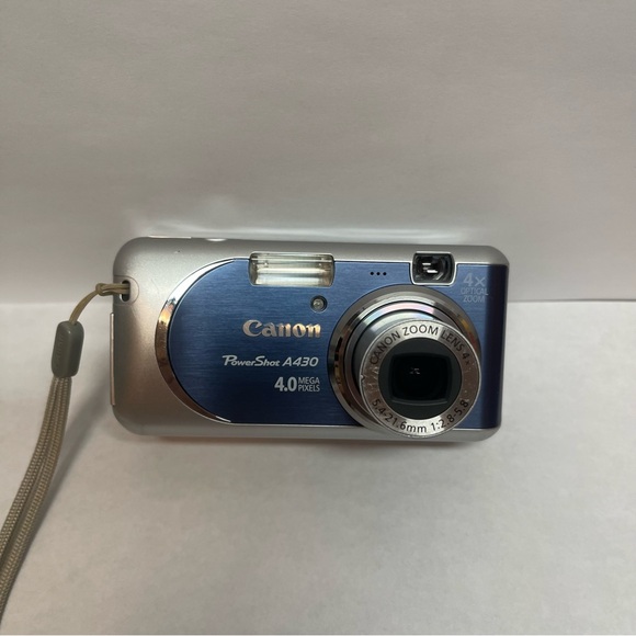 Canon PowerShot A430 Blue Digital Camera - 4.0 MP 4x Zoom Y2K Digicam - Picture 2 of 11